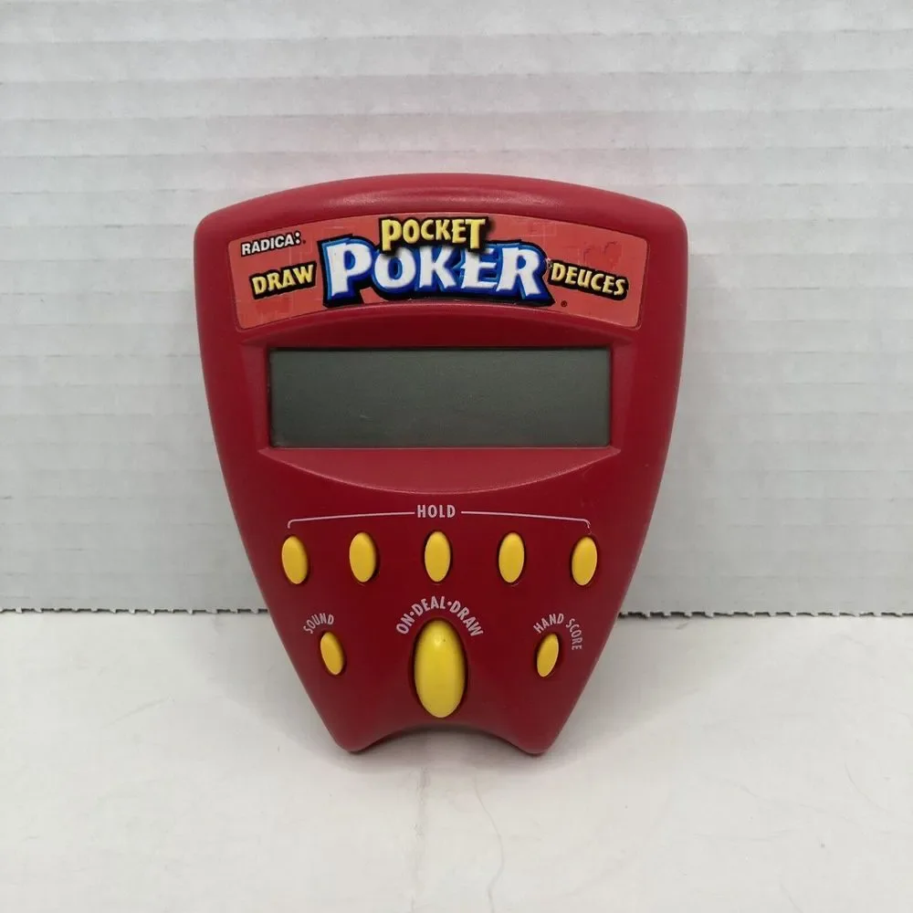 Radica Pocket Poker Handheld Game Deuces Draw Electronic Poker 1999 VTG *TESTED*